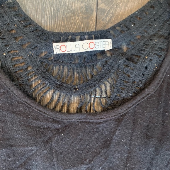 Black long sleep crop top - Picture 2 of 4